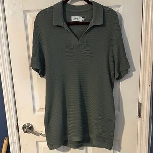 Men's Green Knit Polo Shirt